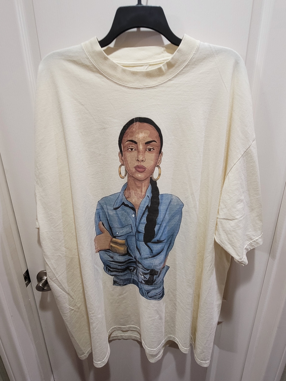 Train of Thought Collective's Sade Oversized Big Face Cream Graphic Tee